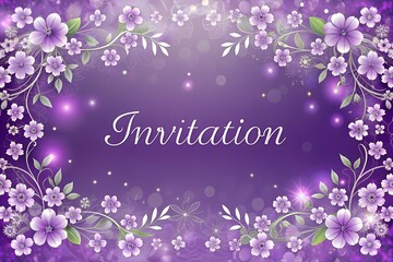 purple floral background for wedding invitation