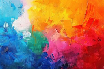 Fototapeta premium Abstract Painting with Vibrant Colors and Visible Brushstrokes