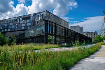 Obraz premium Tall skyscraper with many windows