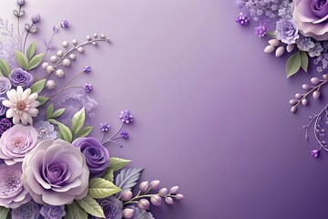 purple floral background for wedding invitation