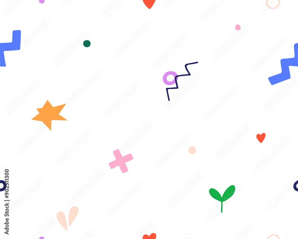 Poster abstract pattern, seamless print. endless background, doodle shapes, modern elements. repeating prin