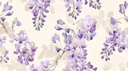 Fototapeta premium Classic Wisteria frame, vintage spring floral pattern