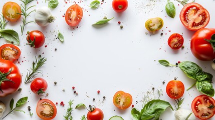 vegetables on a white background
