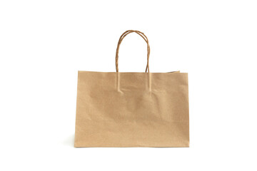 Brown paper bag isolated on white background, Shopping paper bag, Recycle paper