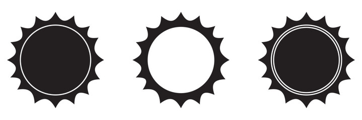 Certified badge icon set isolated on a white background