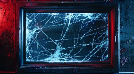 TV or computer screen displaying distorted colorful static