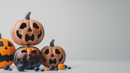 Fototapeta premium Happy Halloween Poster On white Background