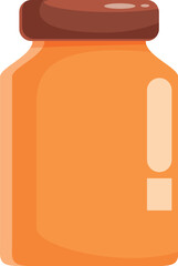 Simple orange jar packaging with blank label is ideal for presenting your branding and logo designs