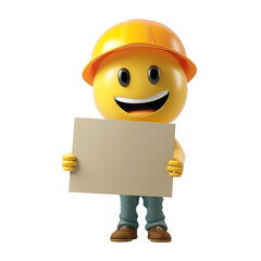3d emoji figure builder with a sign for Labor Day. isolated. AI-generated 