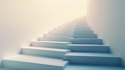 A bright light shines at the top of a long staircase, symbolizing hope, progress, and the pursuit of goals.
