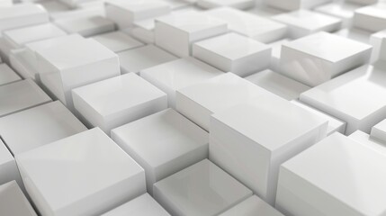Abstract background of white cubes in a grid pattern. Minimalist and modern design.  Perfect for tech, business, or design concepts.