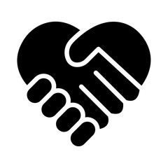Heart with hand Vector Glyph Icon Design