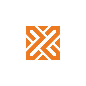 Abstract Letter X Square logo design vector template