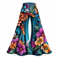A pair of colorful pants with flowers on them