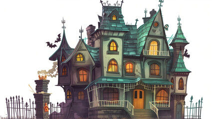 halloween castle in the woods 