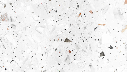 Terrazzo flooring vector seamless pattern. Texture of classic italian type of floor in Venetian style, White gray marble background with luxury pattern texture.