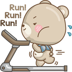 a vector of a cute bear exercising