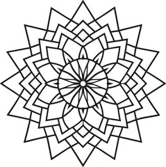 Stunning Geometric Decoration Shape: Exquisite Mandala Line Design Vector Illustration