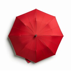red umbrella viewed from above isolated on white