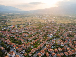 Aerial view of town of Petrich, Bulgaria