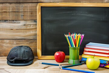 Back to school promotional wallpaper. 3d rendering.