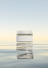 A cosmetics mock-up image file. Lotion and moisturizer product mock-up image. Face cream product.