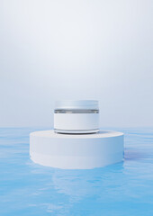 A cosmetics mock-up image file. Lotion and moisturizer product mock-up image. Face cream product.
