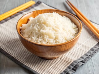 bowl of rice with chopsticks