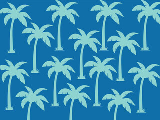 Fototapeta premium Coconut trees seamless pattern