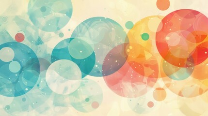 A lively arrangement of colorful circles creates an abstract composition with a hint of tranquility