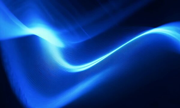 An abstract image featuring blue shimmering light streaks on a dark background, creating a peaceful and modern visual appeal. Ideal for technology and design themes. 4k video