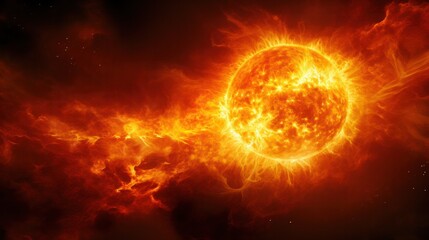 High-resolution capture of the Sun highlighting powerful solar flares and the turbulent activity on the solar