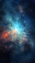 Fototapeta premium Cosmic space nebula starry sky abstract poster background with generative