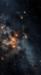 Obraz premium Cosmic space nebula starry sky abstract poster background with generative