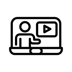 20 online learning line icon illustration vector graphic