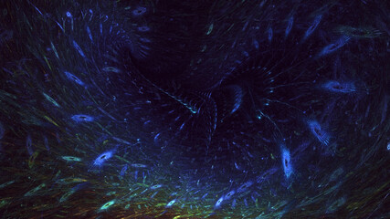 3D manual rendering abstract colorful fractal light background. Its not AI Generatd illustration.