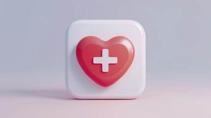 Fototapeta premium heart and plus app icon