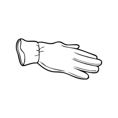 glove outline vector illustration