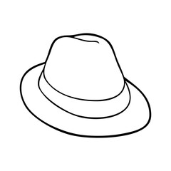 hat outline vector illustration