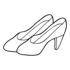 shoes line vector illustration