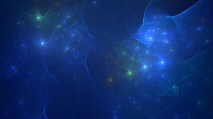 3D manual rendering abstract blue fractal light background. Its not AI Generatd illustration.