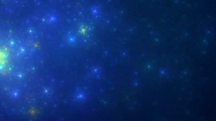 3D manual rendering abstract blue fractal light background. Its not AI Generatd illustration.