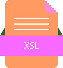 Fototapeta premium XSL file icon with color and rounded corners and folded doc