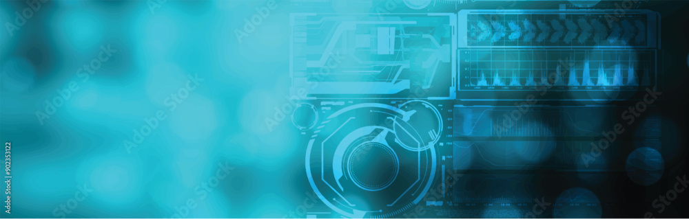 Wall mural abstract futuristic cyber technology background. sci-fi circuit design. hi tech technology. cyber pu