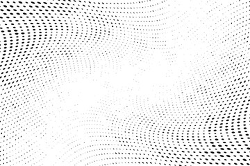 Naklejka premium Abstract monochrome halftone background. Wide vector illustration 