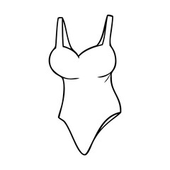 swimsuit outline vector illustration