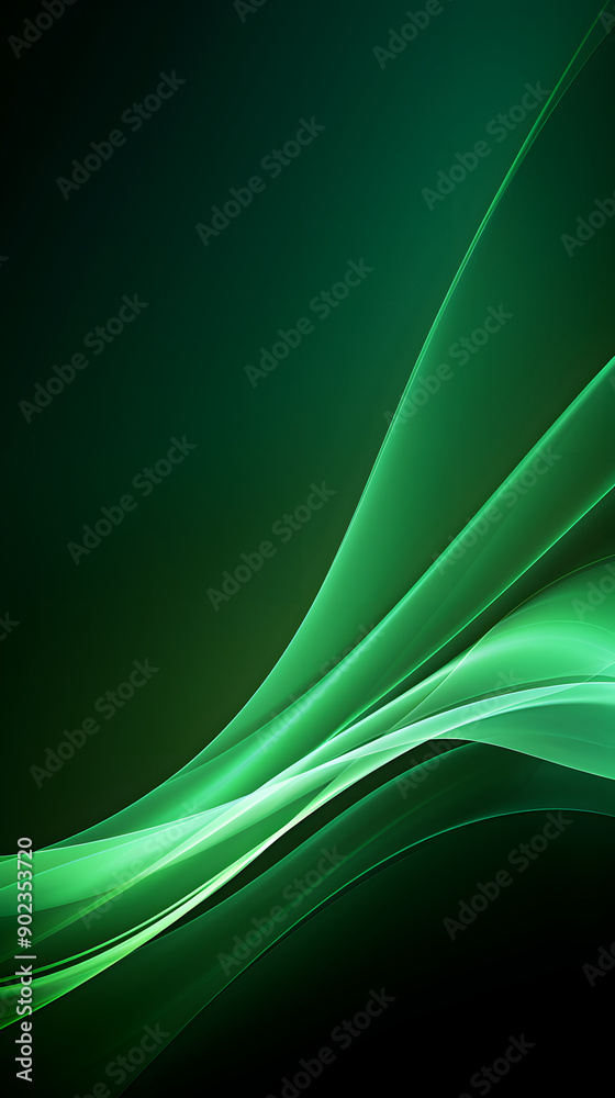 Canvas Prints digital technology green rhythm wavy line abstract graphic poster background with generative