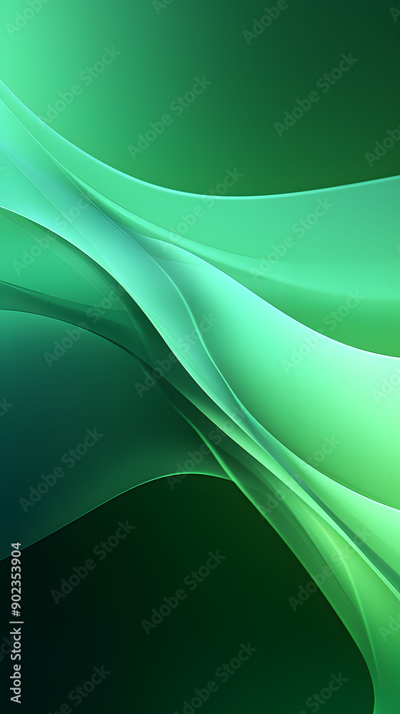 Wall mural digital technology green rhythm wavy line abstract graphic poster background with generative