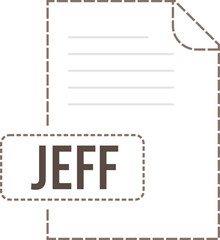 JEFF File format icon dashed outline