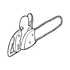chainsaw line vector illustration